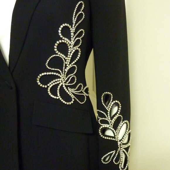 Cinq a Sept Cheyenne Rhinestone Paisley One-Button Blazer - Picture 11 of 13